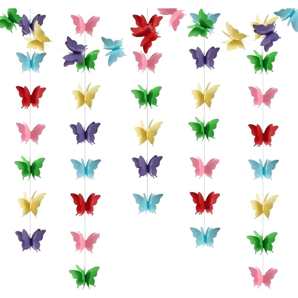 Butterfly Decorations, Birthday Decorations for Wedding Party Rainbow Pack of 4